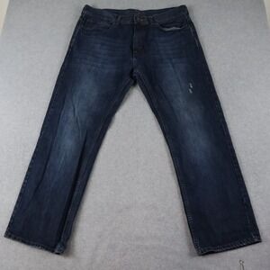 Axist Jeans Mens 38x30 Straight Leg 5-Pocket Cotton Premium Denim Dark Blue